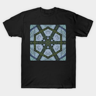 Abstract Sci-fi bio-tech Kaleidoscope pattern (Seamless) 17 T-Shirt